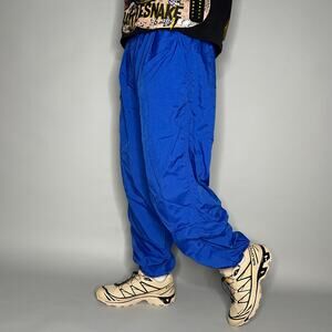 Vintage 90s Nike Track Pants Mens XL Royal Blue No Swoosh Ankle Zippers Joggers